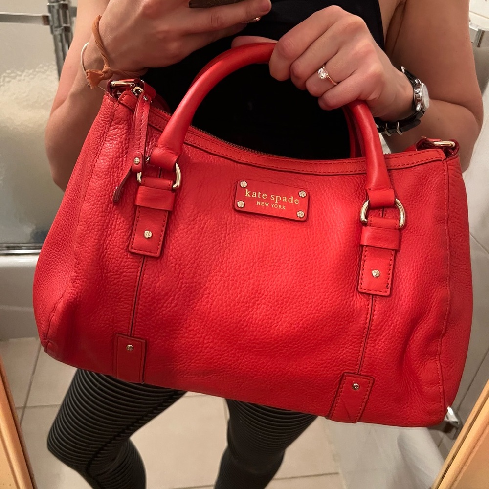 RARE Kate Spade Berkshire Road Bernie Geranium Pebbled Leather Convertible Bag